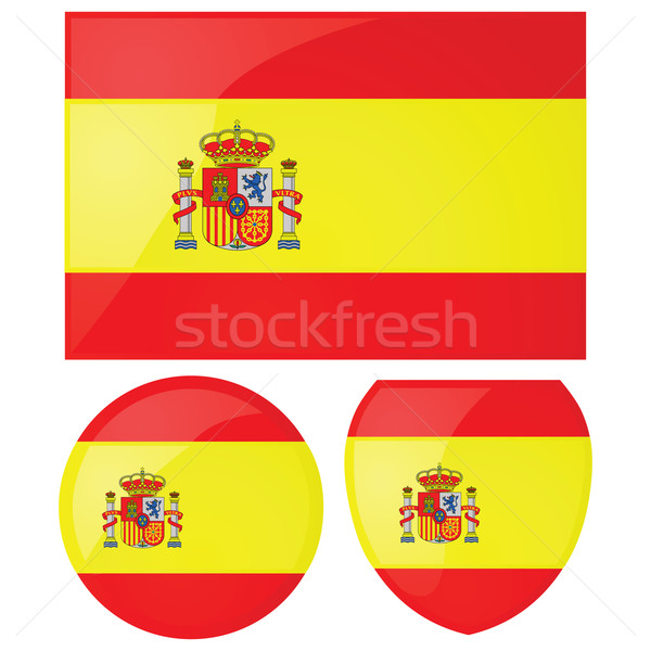 Spagna bandiera emblema illustrazione bandiera spagnola scudo Foto d'archivio © bruno1998