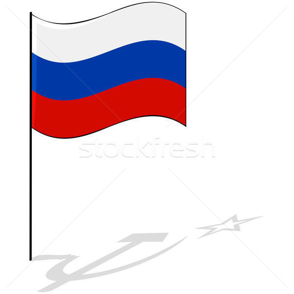 Stock foto: Sowjetischen · Schatten · Illustration · Flagge · Russland