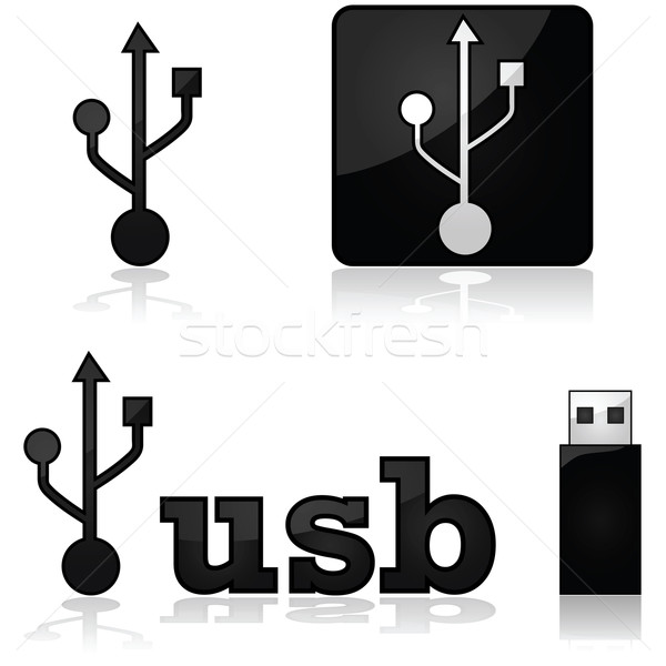 Usb iconen tonen teken Stockfoto © bruno1998