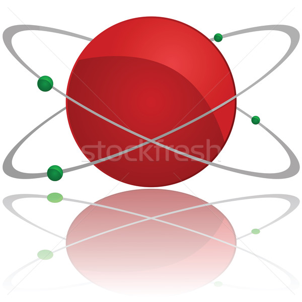 Atomo lucido illustrazione rosso nucleo Foto d'archivio © bruno1998