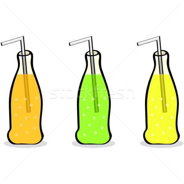 Bebida sin alcohol botellas Cartoon ilustración tres Foto stock © bruno1998