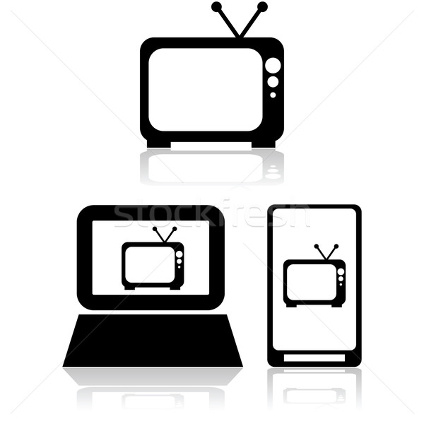 Tv in streaming vecchio televisione Foto d'archivio © bruno1998