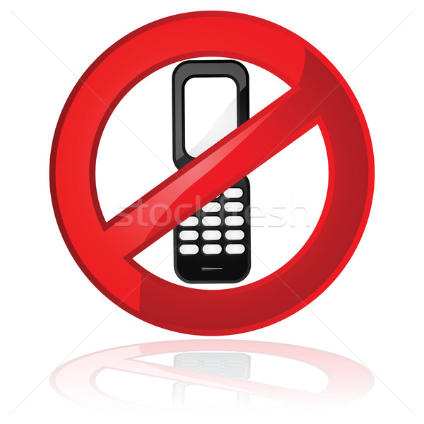 Geen mobiele telefoons toegestaan illustratie tonen teken Stockfoto © bruno1998