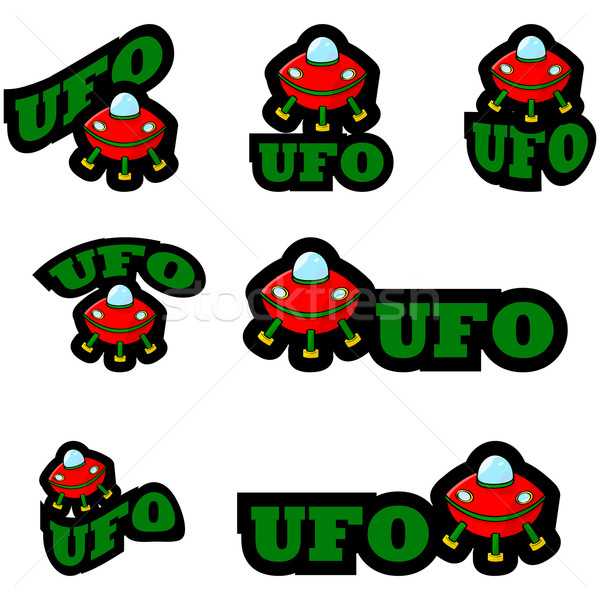 UFO иконки Cartoon чужеродные Сток-фото © bruno1998