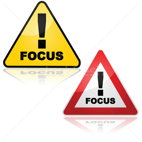 Focus teken illustratie tonen waarschuwing persoon Stockfoto © bruno1998