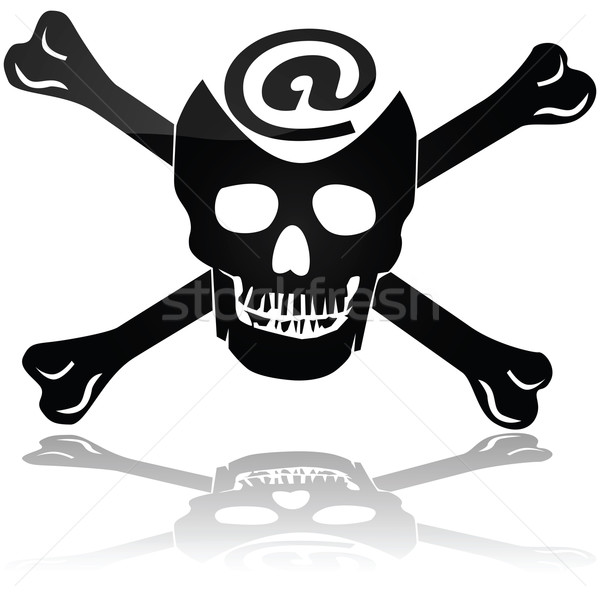 Web piraterij illustratie tonen piraat schedel Stockfoto © bruno1998