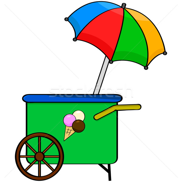 Helado carrito Cartoon ilustración verano Foto stock © bruno1998