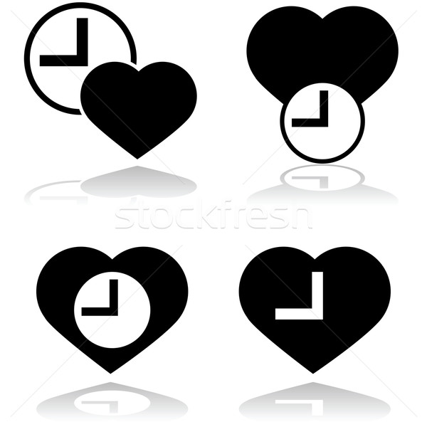 частота сердечных сокращений икона сердце часы медицинской Сток-фото © bruno1998