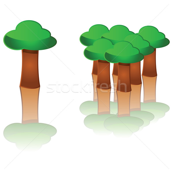 Baum Wald glänzend Illustration wenig Stock foto © bruno1998