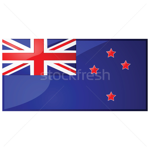 New Zealand Flagge glänzend Illustration Sterne Land Stock foto © bruno1998