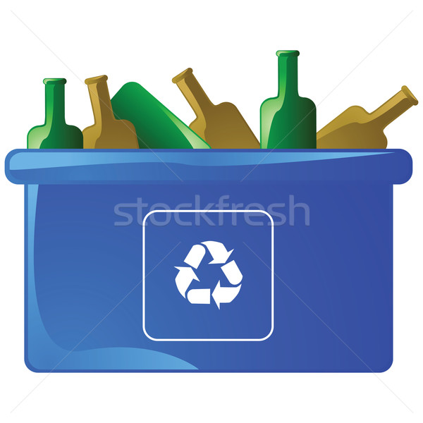 újrahasznosítás tároló illusztráció kék üres üveg Stock fotó © bruno1998
