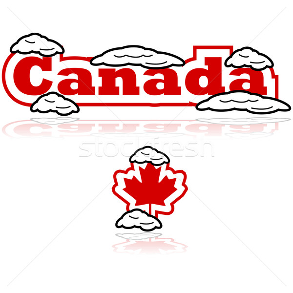 加拿大 雪 插圖 顯示 字 楓葉 商業照片 © bruno1998