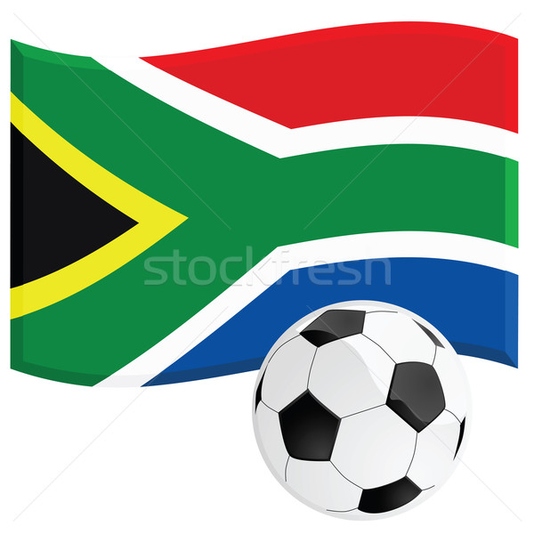 Dél-Afrika futball illusztráció dél-afrikai zászló futball Stock fotó © bruno1998