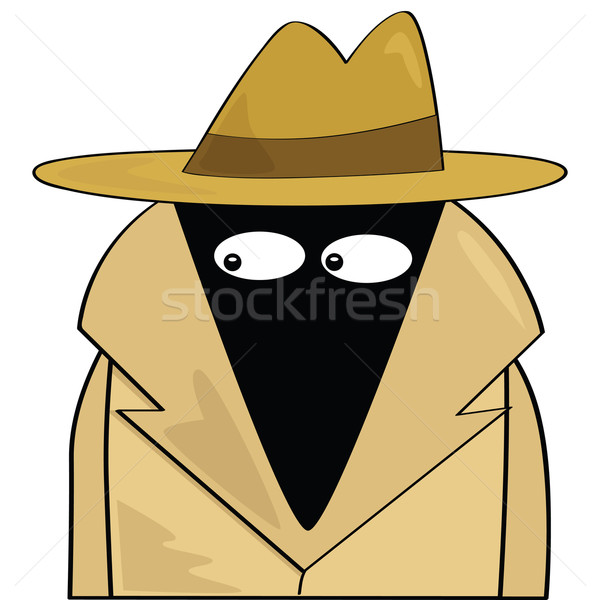 Espion cartoon illustration chapeau affaires [[stock_photo]] © bruno1998