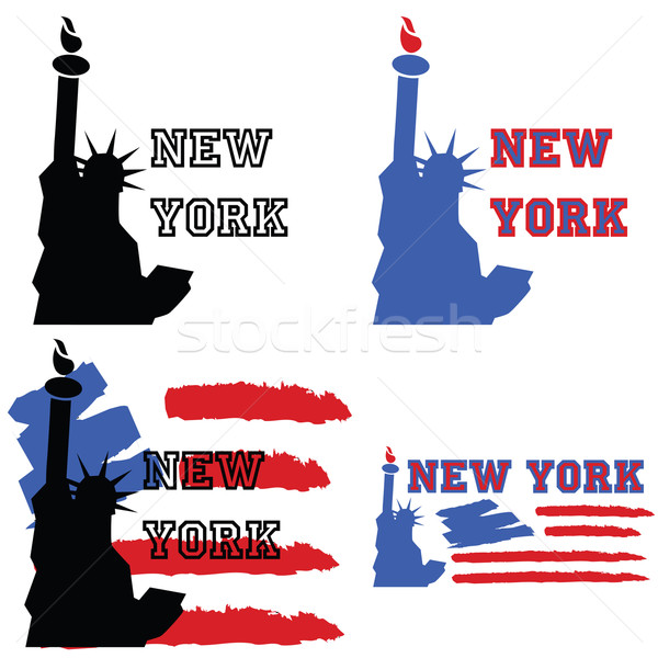 New York ontwerp ingesteld illustraties standbeeld vrijheid Stockfoto © bruno1998