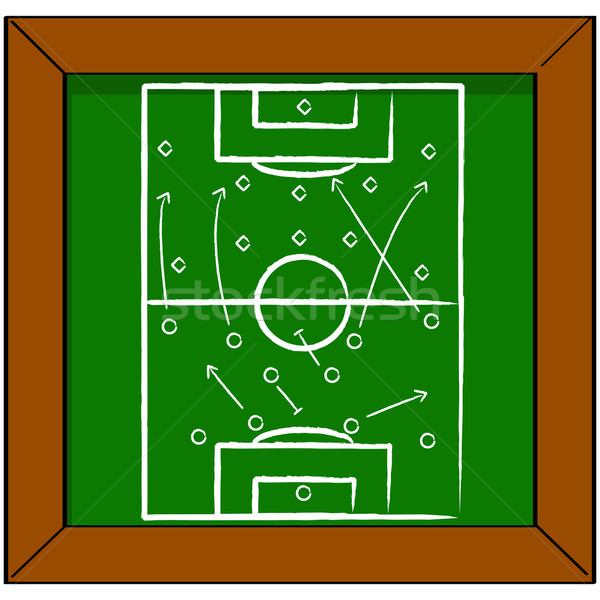 Voetbal tactiek cartoon illustratie tonen toonhoogte Stockfoto © bruno1998