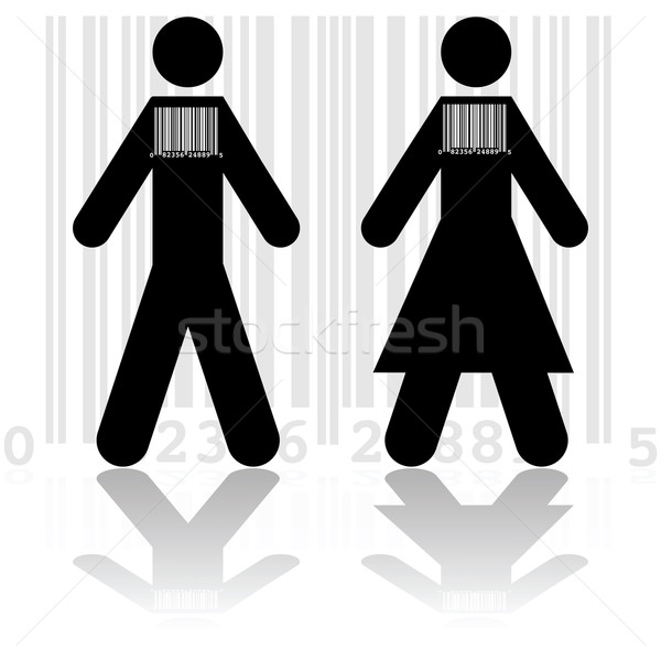 Stock photo: Barcode in people