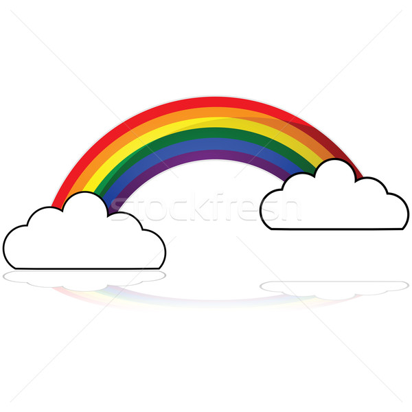 Stockfoto: Regenboog · glanzend · illustratie · tonen · achter · twee