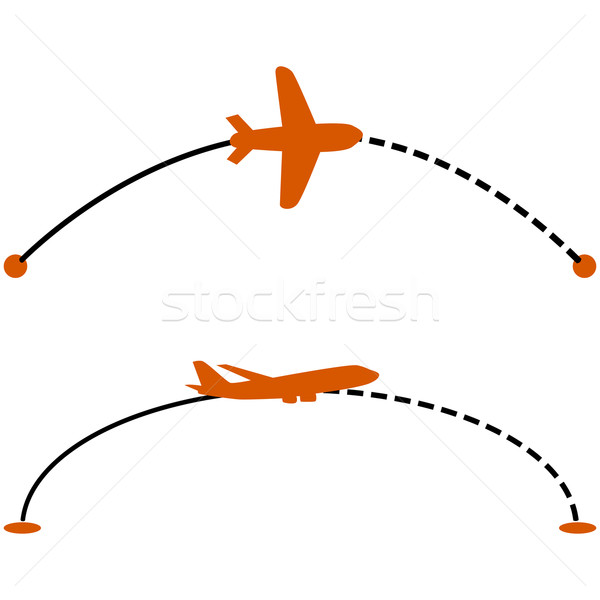 Сток-фото: плоскости · маршрут · иллюстрация · линия · самолет