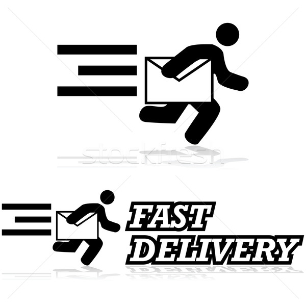 Mail servicio ilustración hombre ejecutando Foto stock © bruno1998