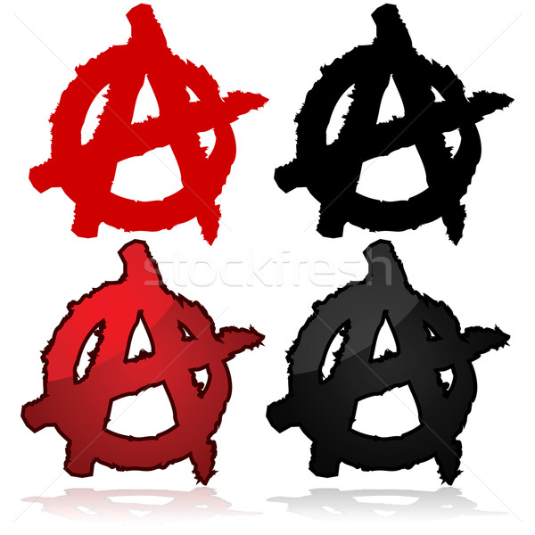 Anarchia symbol anarchista ruchu górę kółko Zdjęcia stock © bruno1998