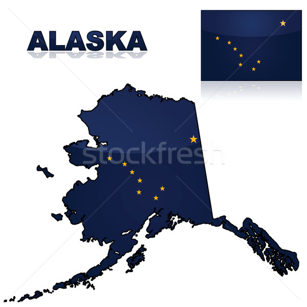 Map and flag of Alaska Stock photo © bruno1998