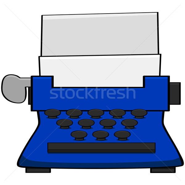 タイプライター 漫画 実例 古い 青 キー ストックフォト © bruno1998