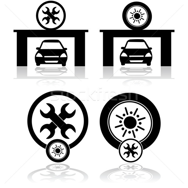 Garage icons Stock photo © bruno1998