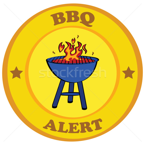 Barbecue alerter cartoon illustration barbecue mots [[stock_photo]] © bruno1998