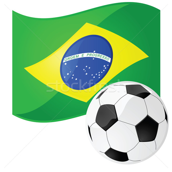Бразилия Футбол иллюстрация футбольным мячом футбола звезды Сток-фото © bruno1998