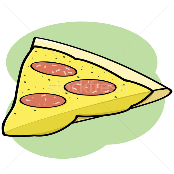 Pizza slice cartoon illustratie tonen peperoni kaas Stockfoto © bruno1998