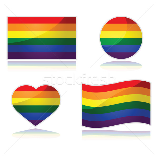 Rainbow flag set Stock photo © bruno1998