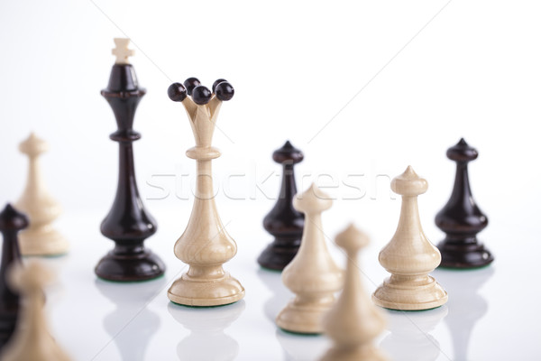 Chess pieces showing competition in business and sport Stock photo © BrunoWeltmann