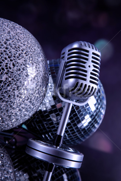 professional silver microphone Stock photo © BrunoWeltmann