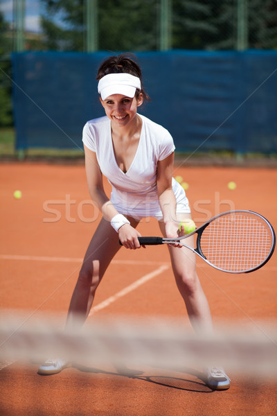女性 演奏 テニス テニスコート 女性 少女 ストックフォト © BrunoWeltmann