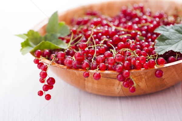 Healthy red currants in a bowl with extras Stock photo © BrunoWeltmann
