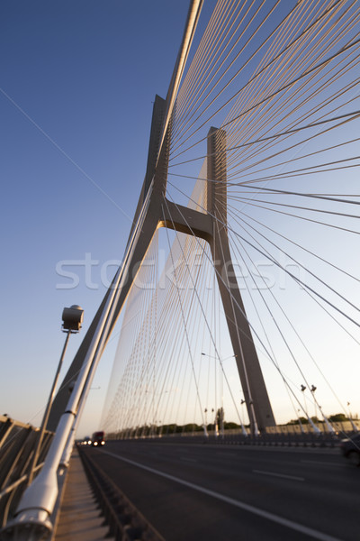 Stock photo: Beautiful photo of a rope bridge