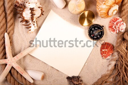 Hallo Strand Nachricht Papier Natur Design Stock foto © BrunoWeltmann