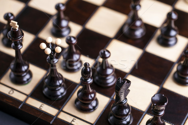 Piezas de ajedrez tablero de ajedrez competencia negocios juego Foto stock © BrunoWeltmann