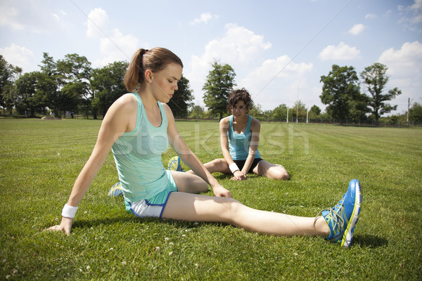Zdjęcia stock: Dwa · młodych · dziewcząt · jogging · kobieta · sportu