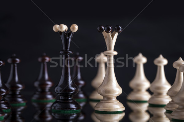 chess pieces on glass Stock photo © BrunoWeltmann