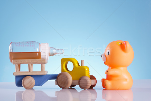 Bebek oyuncakları tablo arka plan eğlence erkek Stok fotoğraf © BrunoWeltmann