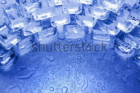 Jégkockák kék tégla tiszta hideg hátterek Stock fotó © BrunoWeltmann