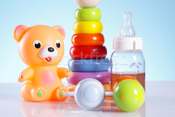 Jouets pour bébés table fond amusement garçon [[stock_photo]] © BrunoWeltmann