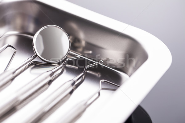Professionelle zahnärztliche Werkzeuge sterile medizinischen Licht Stock foto © BrunoWeltmann