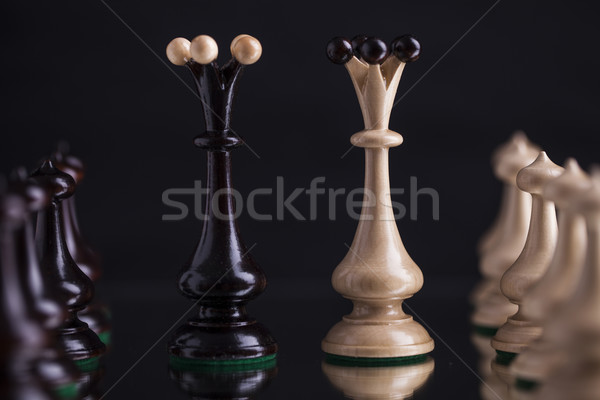 Chess pieces showing competition in business and sport Stock photo © BrunoWeltmann