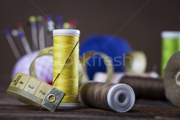 Szycia igły materiały studio Fotografia pracy Zdjęcia stock © BrunoWeltmann