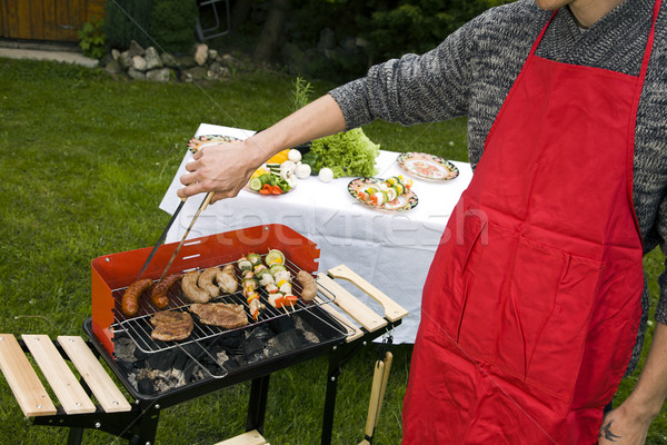 Stock photo: Grill time, Barbecue in the garden