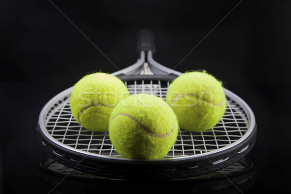 ストックフォト: セット · テニスラケット · ボール · テニス · スタジオ