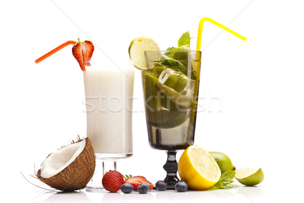 Exotic alcohol drinks set with fruits Stock photo © BrunoWeltmann